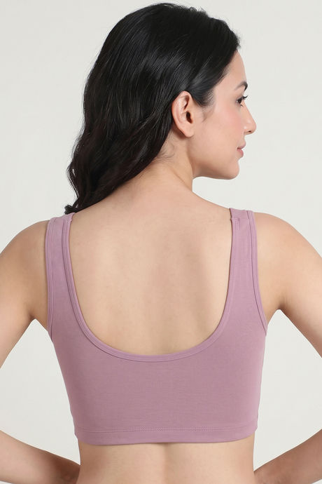 Zivame Double Layered Non Wired Full Coverage Bralette - Mauve Shadows — image 3